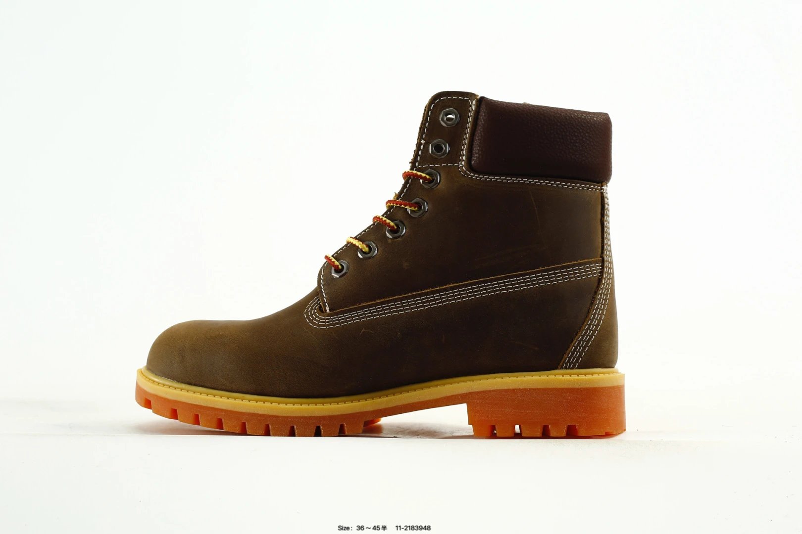 Outdoor Leather Boots High-Top in Rich Brown - Gallery Image 3 - Detailed View