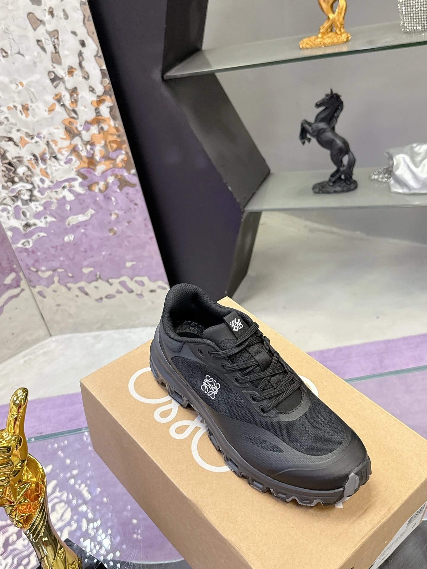 Loewe x On Running 3.0 Cloudtilt Sneakers Black White - Gallery Image 5 - Detailed View