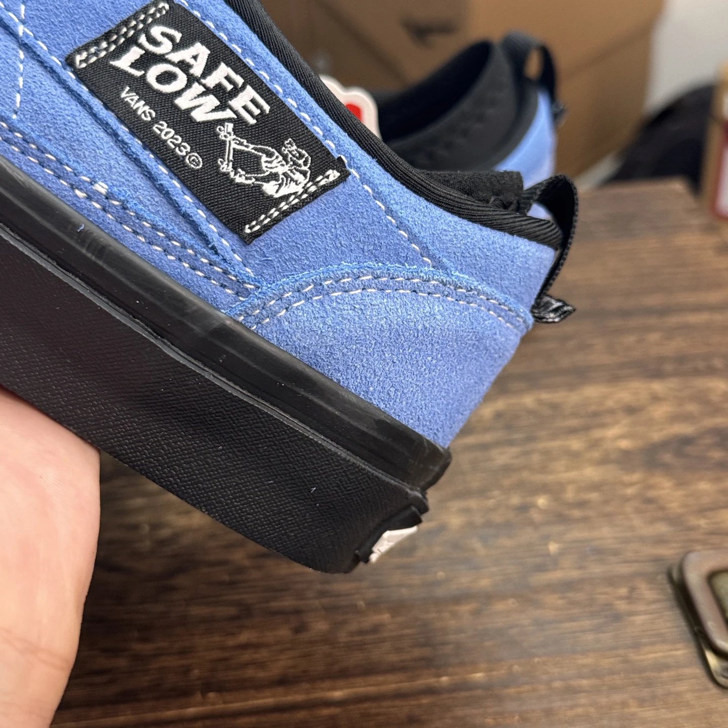 Low Top Suede Skate Shoes Sapphire Black - Gallery Image 5 - Detailed View