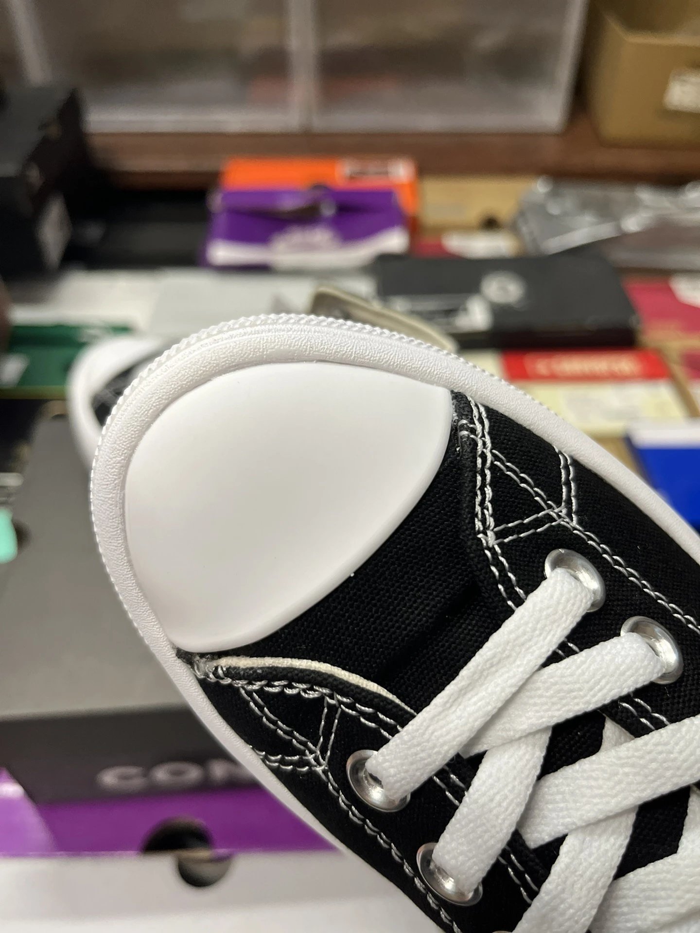 Platform High Top Canvas Sneakers Midnight Black - Gallery Image 6 - Detailed View