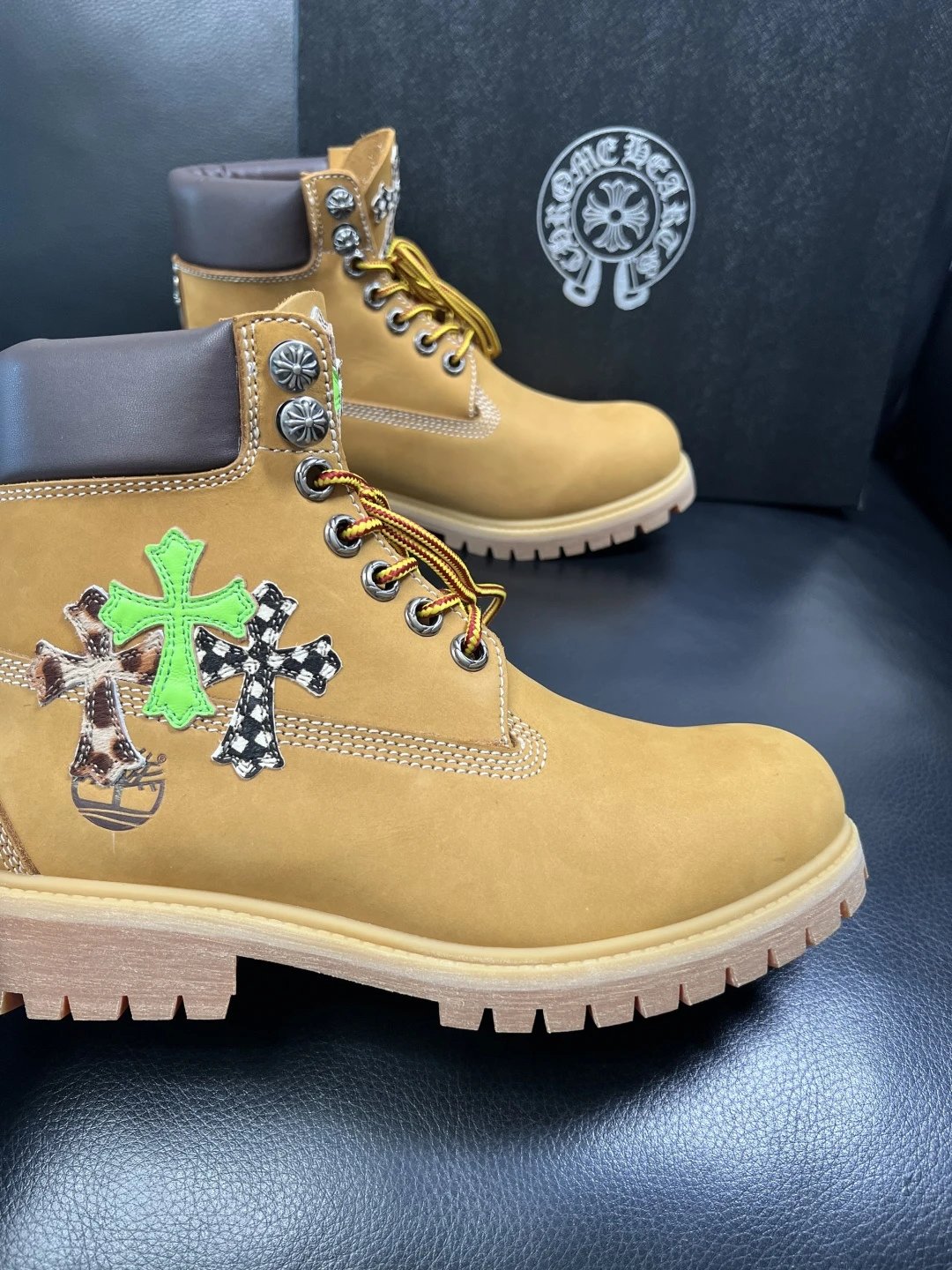 Luxury Leather Work Boots Amber - Gallery Image 6 - Detailed View