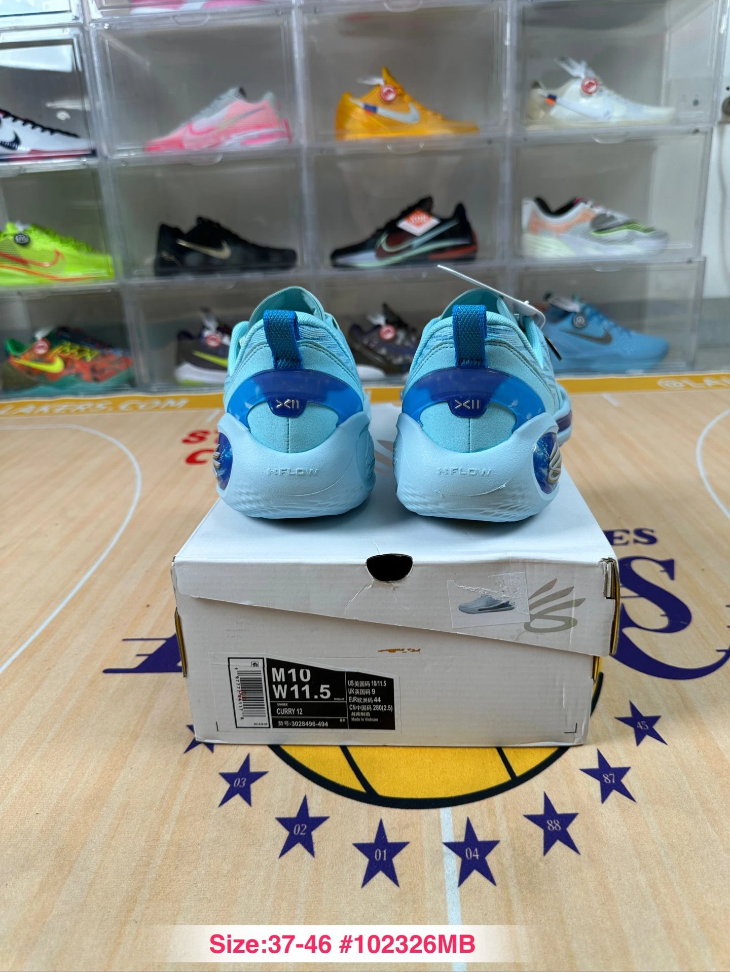 Curry 12 Mesh Low Basketball Sneakers Ice Blue - Gallery Image 4 - Detailed View