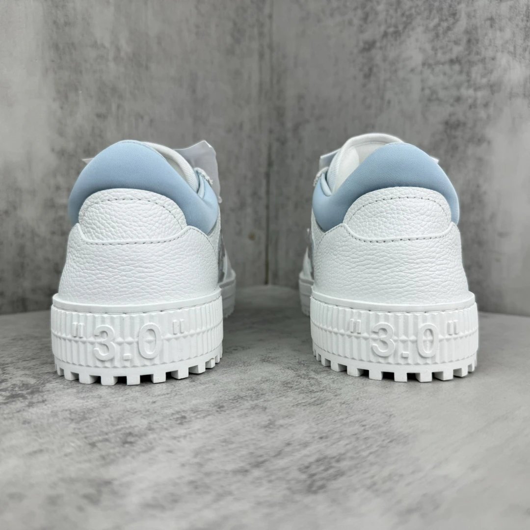 Low Vulcanized Canvas Sneakers Leather Lining Ice Blue - Gallery Image 5 - Detailed View