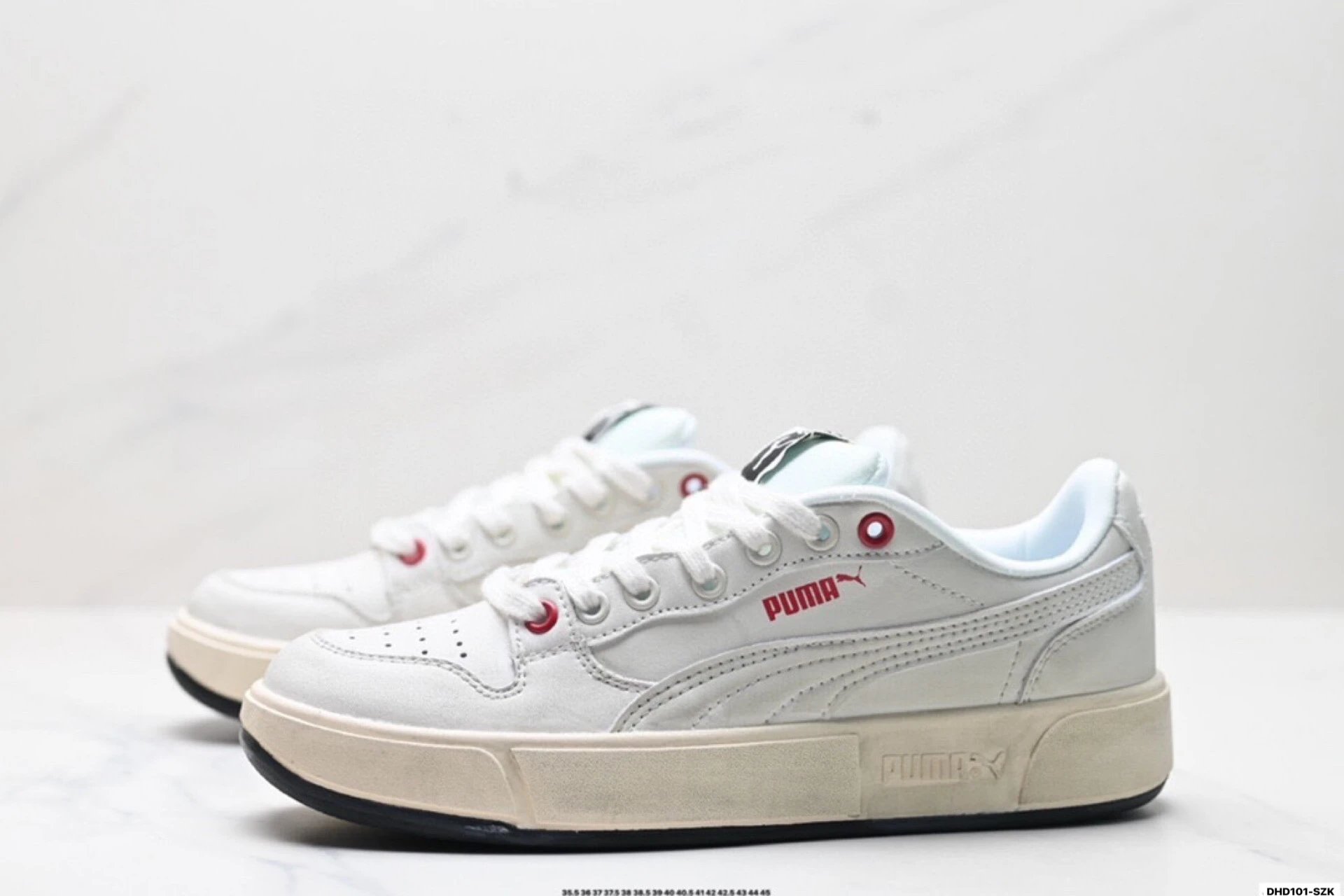PUMA LX Court Low Denim Sneakers White Denim - Gallery Image 4 - Detailed View