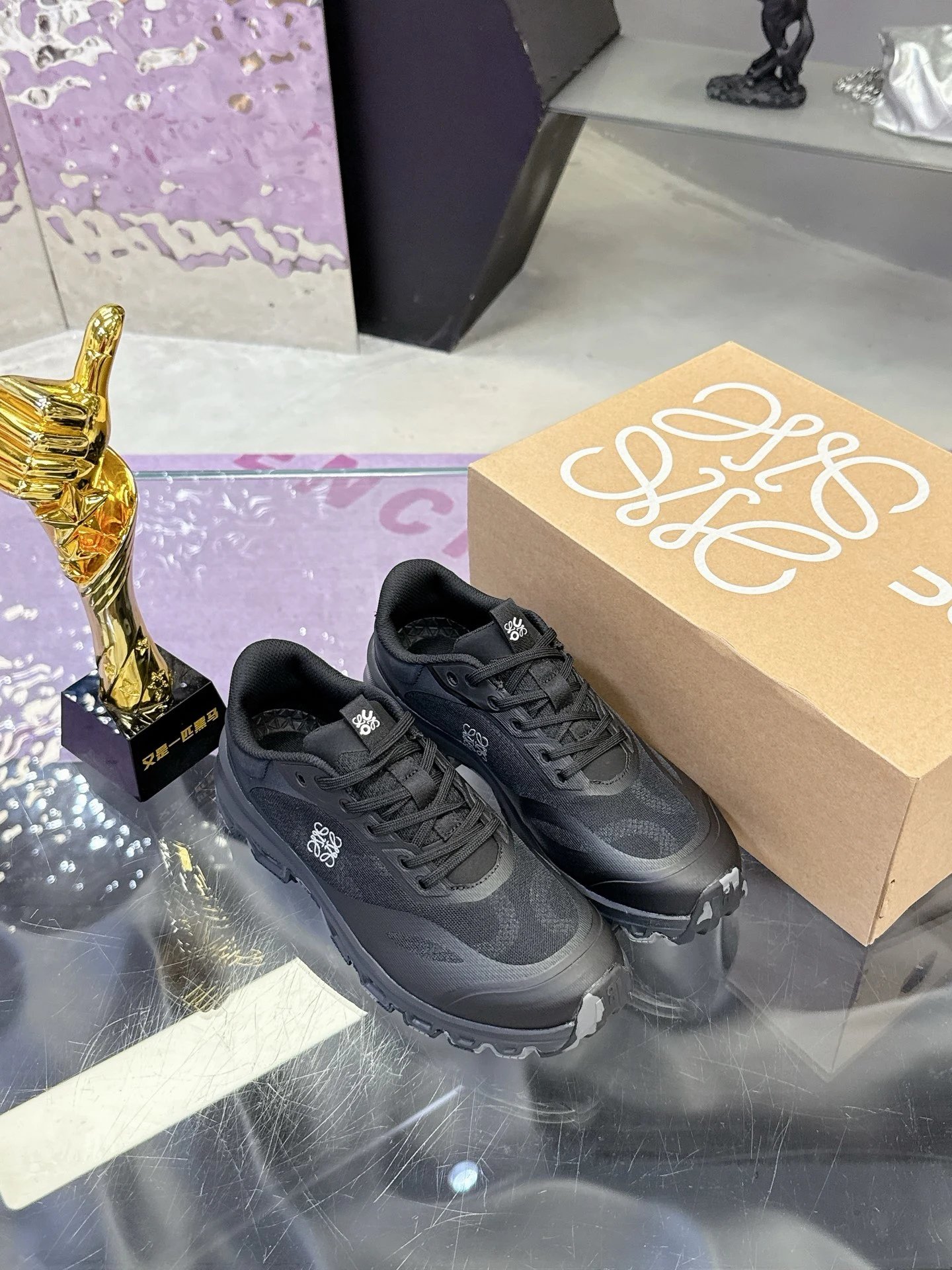 Loewe x On Running 3.0 Cloudtilt Sneakers Black White - Gallery Image 4 - Detailed View