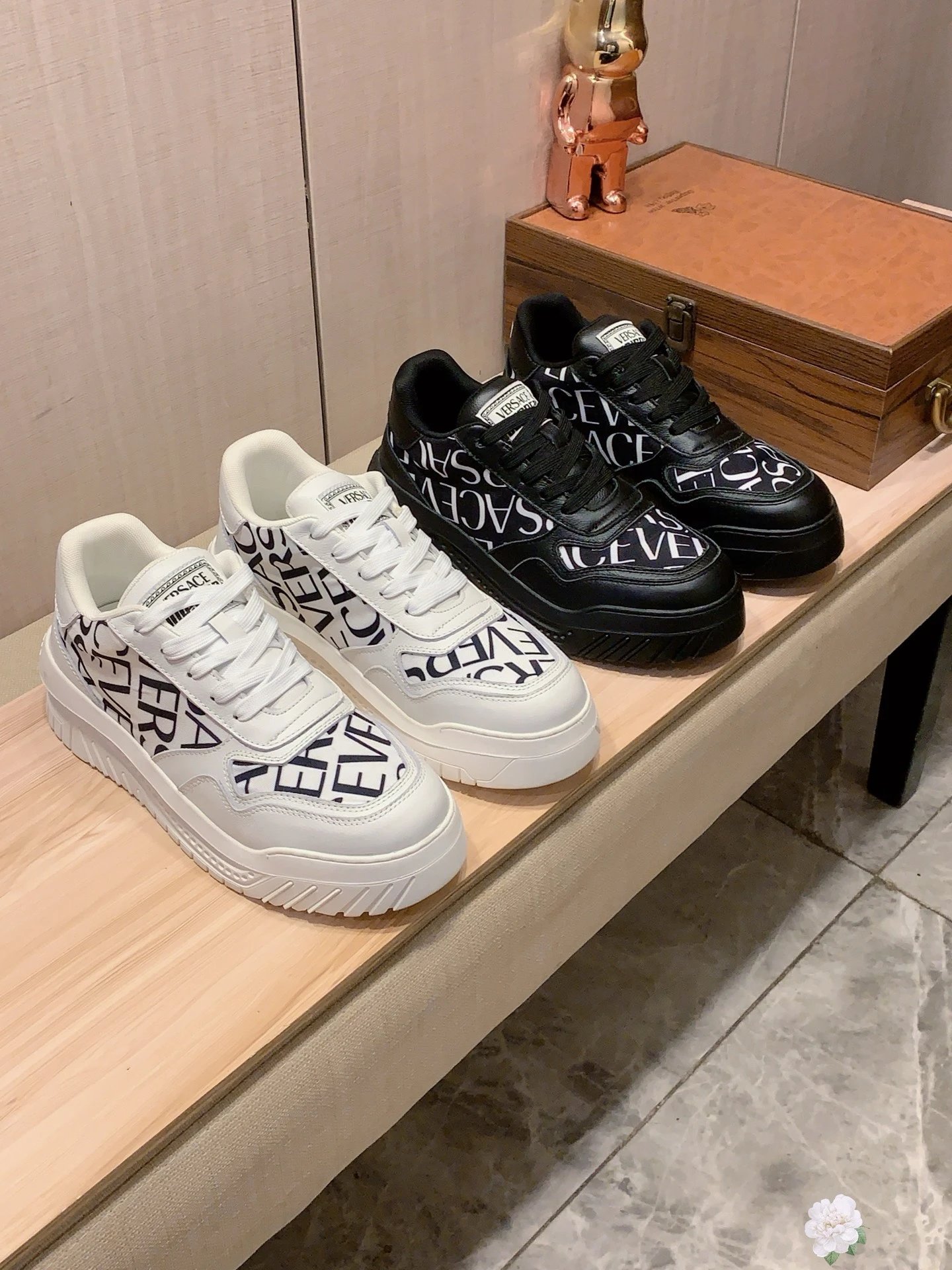 Chunky Leather Sneakers Ebony Black - Gallery Image 2 - Detailed View