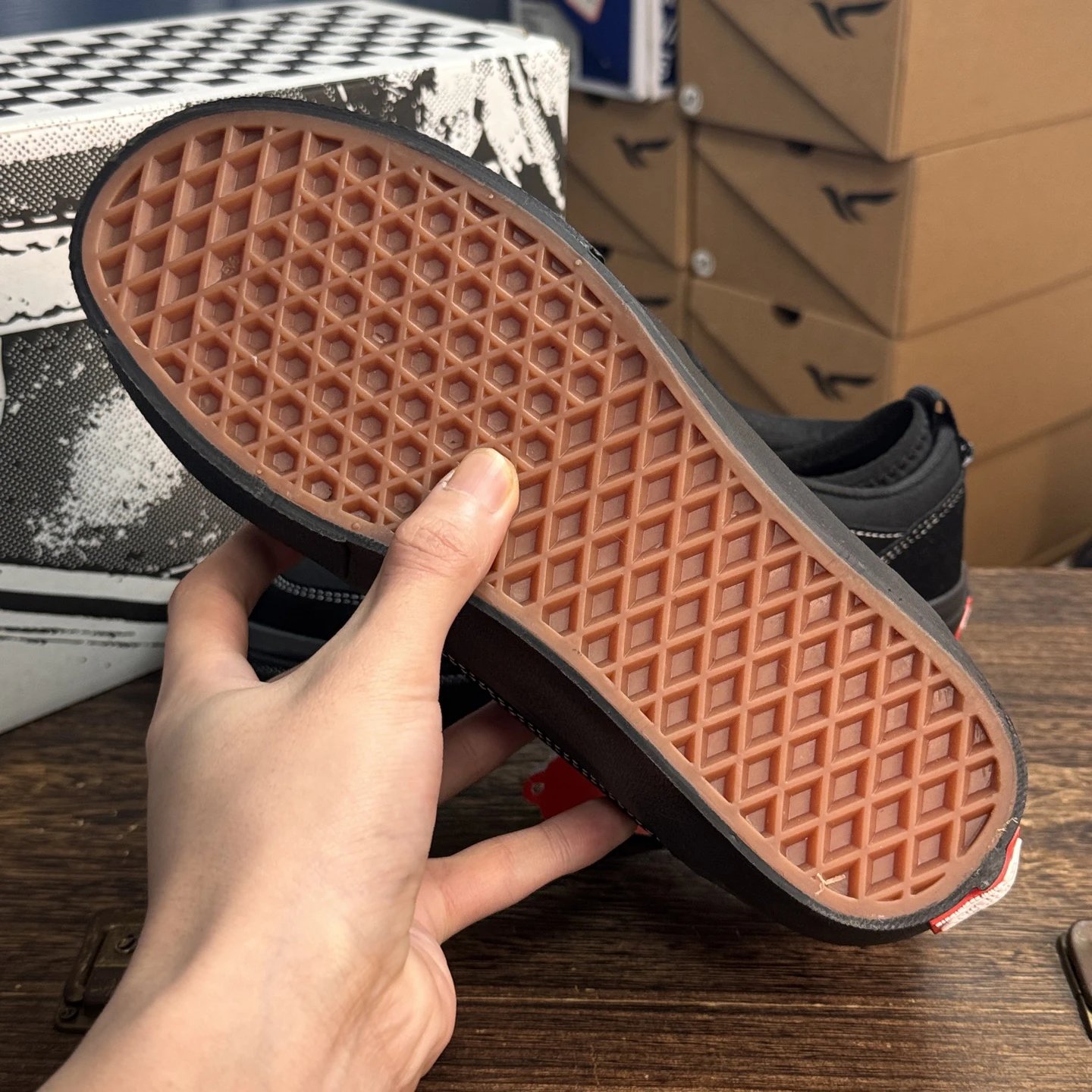 Low Top Suede Skate Shoes Jet Black - Gallery Image 8 - Detailed View