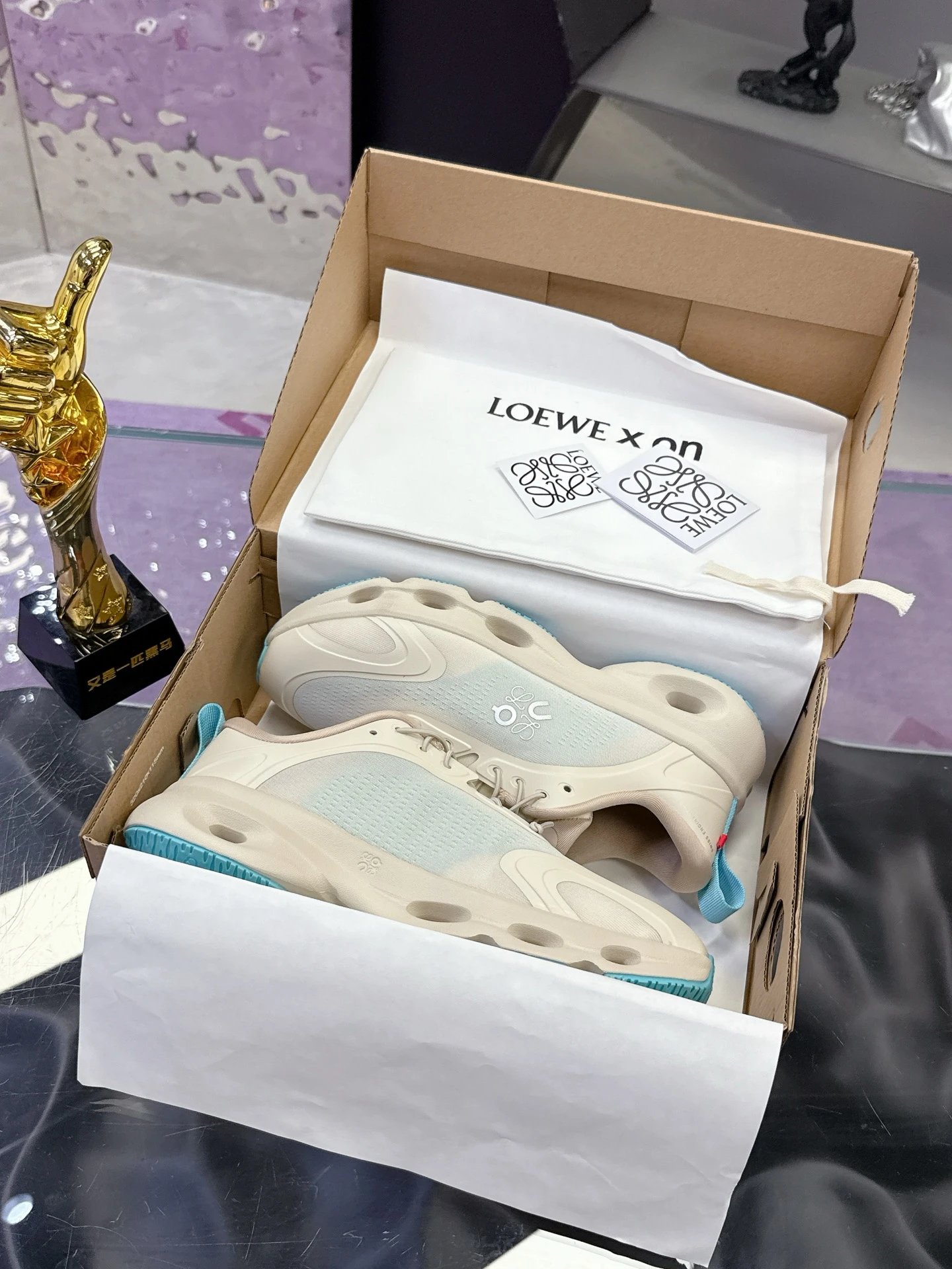 Loewe x On 3.0 Cloudventure Sneakers White Pink - Gallery Image 2 - Detailed View