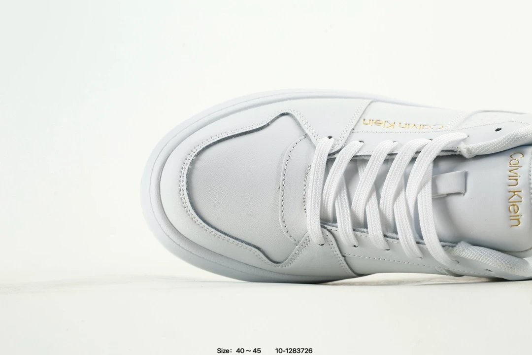 Low Top Leather Sneakers Thick Sole Casual Men’s Shoes Ivory - Gallery Image 5 - Detailed View