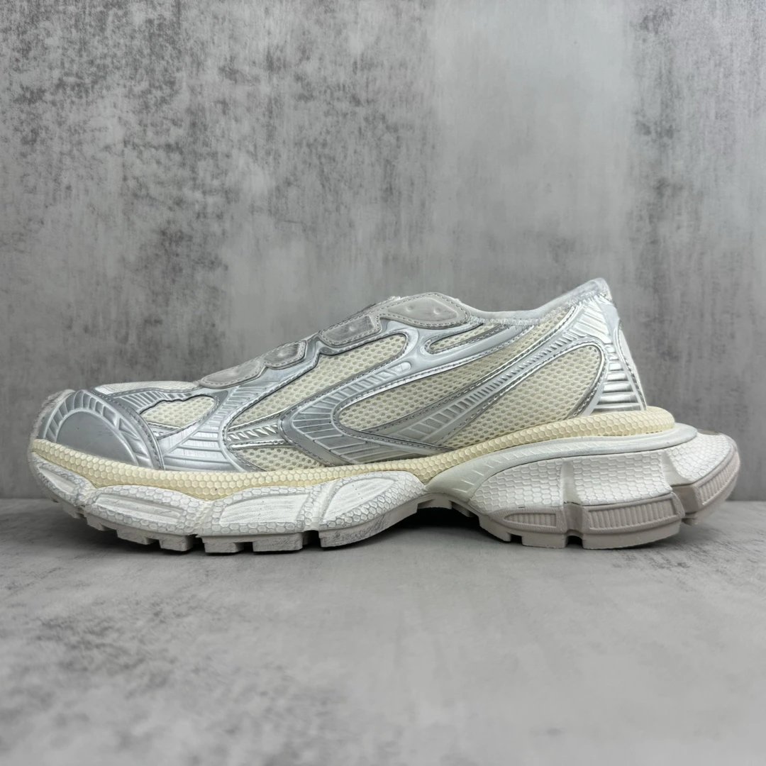 Chunky Mesh Slip-On Trainers Vintage White - Gallery Image 7 - Detailed View