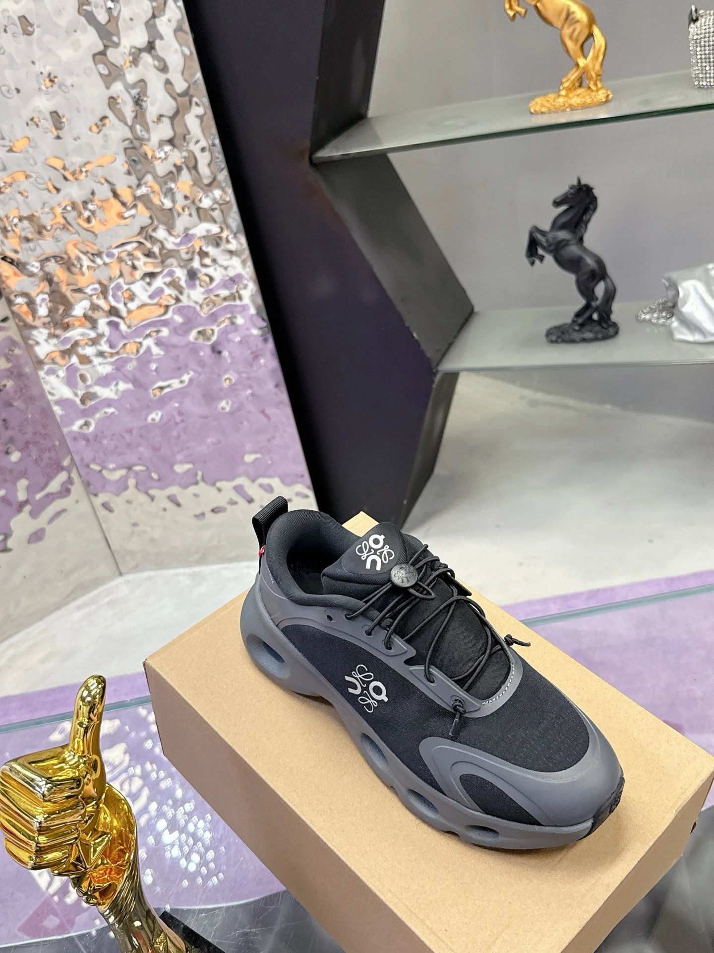 Loewe x On 3.0 Cloudventure Sneakers Black - Gallery Image 6 - Detailed View