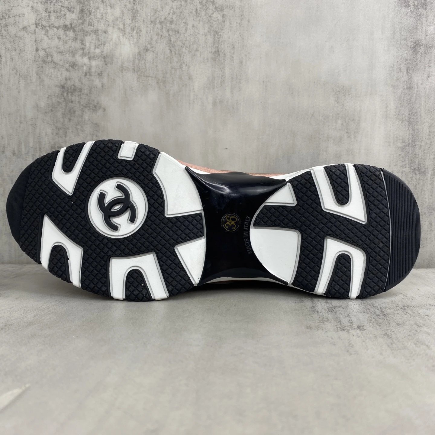 Luxury Leather Mesh Trainers with Metallic Rose Gold - Gallery Image 8 - Detailed View