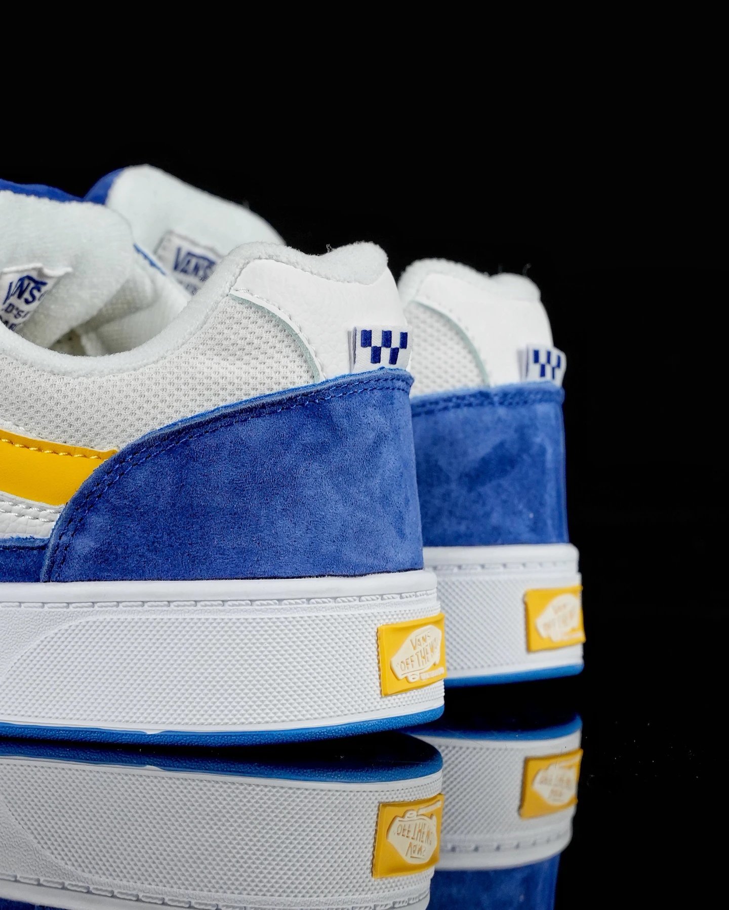 Retro Skate Suede Leather Sneakers Azure Yellow - Gallery Image 7 - Detailed View