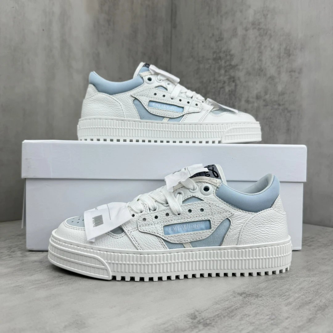 Low Vulcanized Canvas Sneakers Leather Lining Ice Blue - Gallery Image 9 - Detailed View