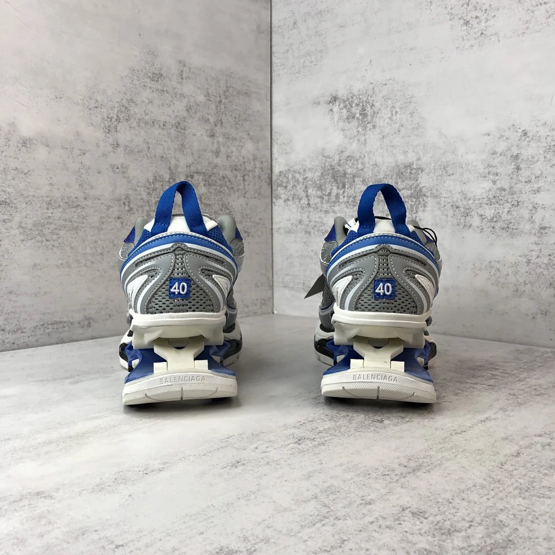 Mesh X-Pander Dad Sneakers with Spring Heel Grey Blue - Gallery Image 5 - Detailed View