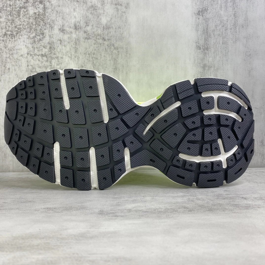 Retro Sock Sneakers Knit High Top Chunky Sole Neon Lime - Gallery Image 8 - Detailed View