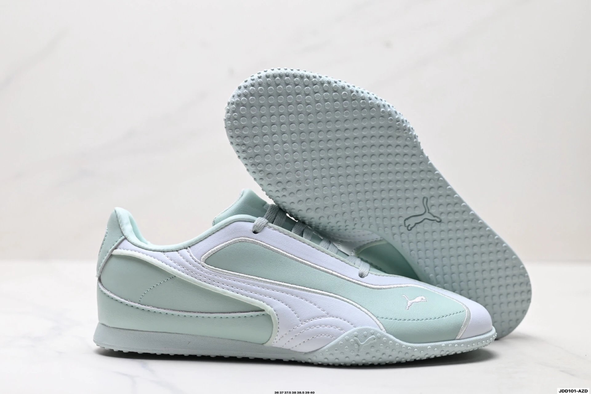 PUMA Bella V2 Leather Sneakers Mint Green - Gallery Image 5 - Detailed View