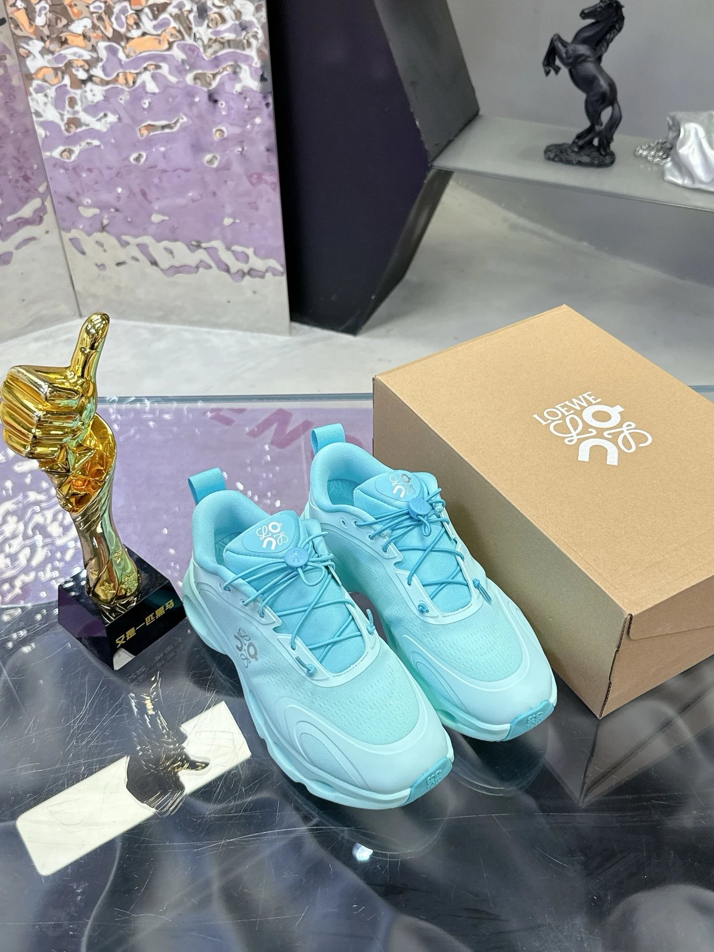 Loewe x On 3.0 Cloudventure Sneakers Blue - Gallery Image 5 - Detailed View