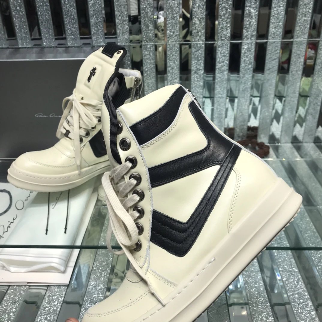 Chrome Hearts x Rick Owens Geobasket Sneakers White - Gallery Image 5 - Detailed View