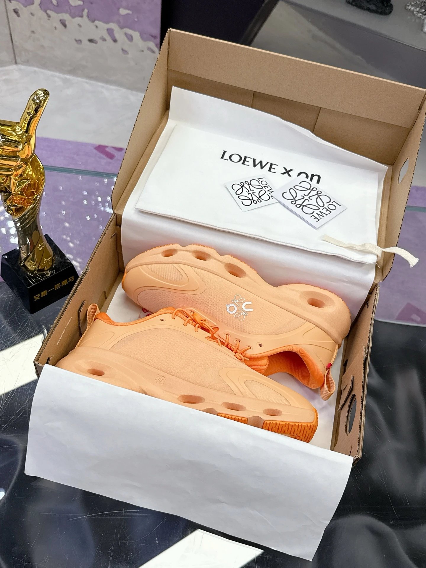 Loewe x On 3.0 Cloudventure Sneakers Orange - Gallery Image 2 - Detailed View