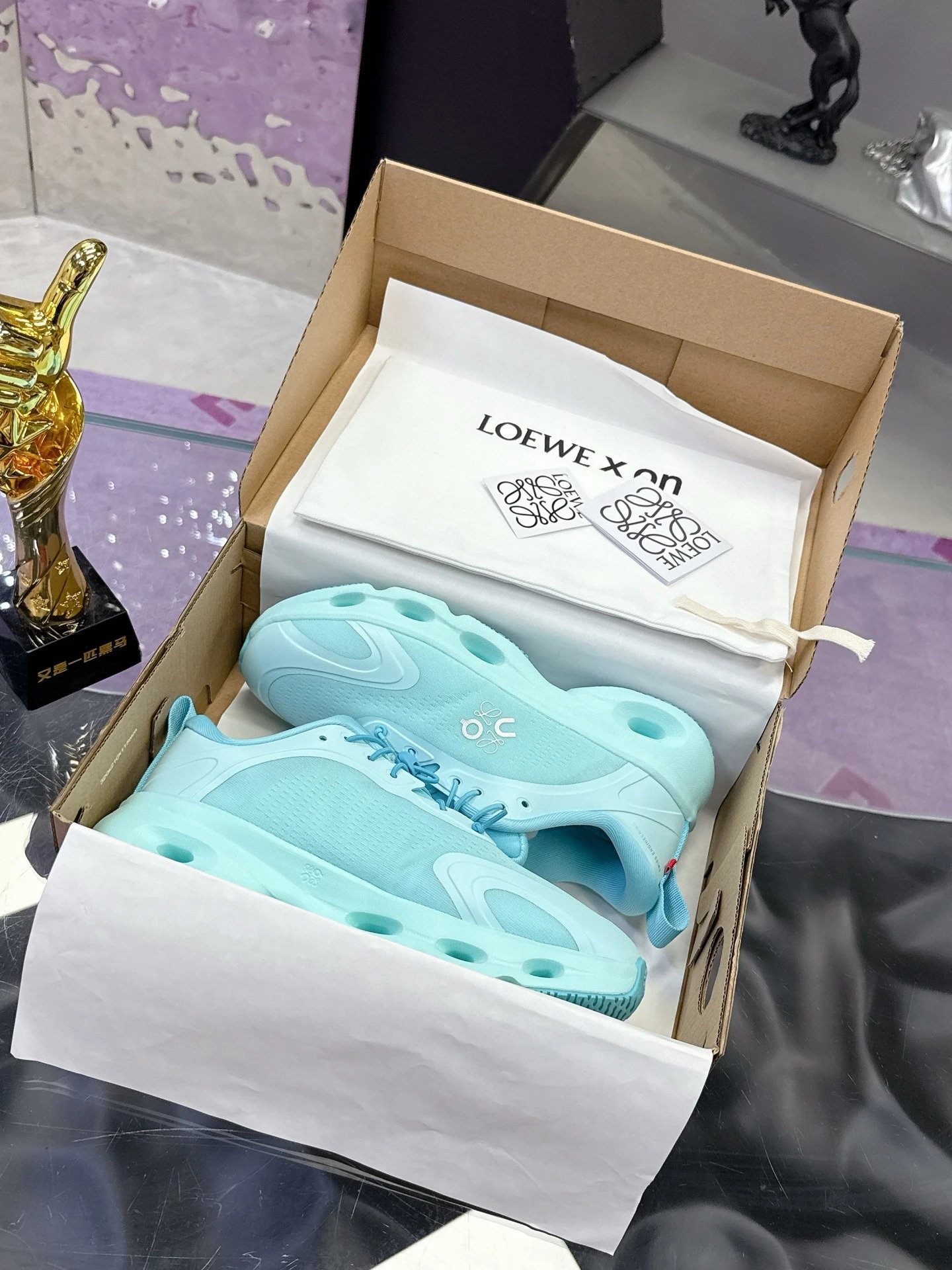 Loewe x On 3.0 Cloudventure Sneakers Blue - Gallery Image 2 - Detailed View