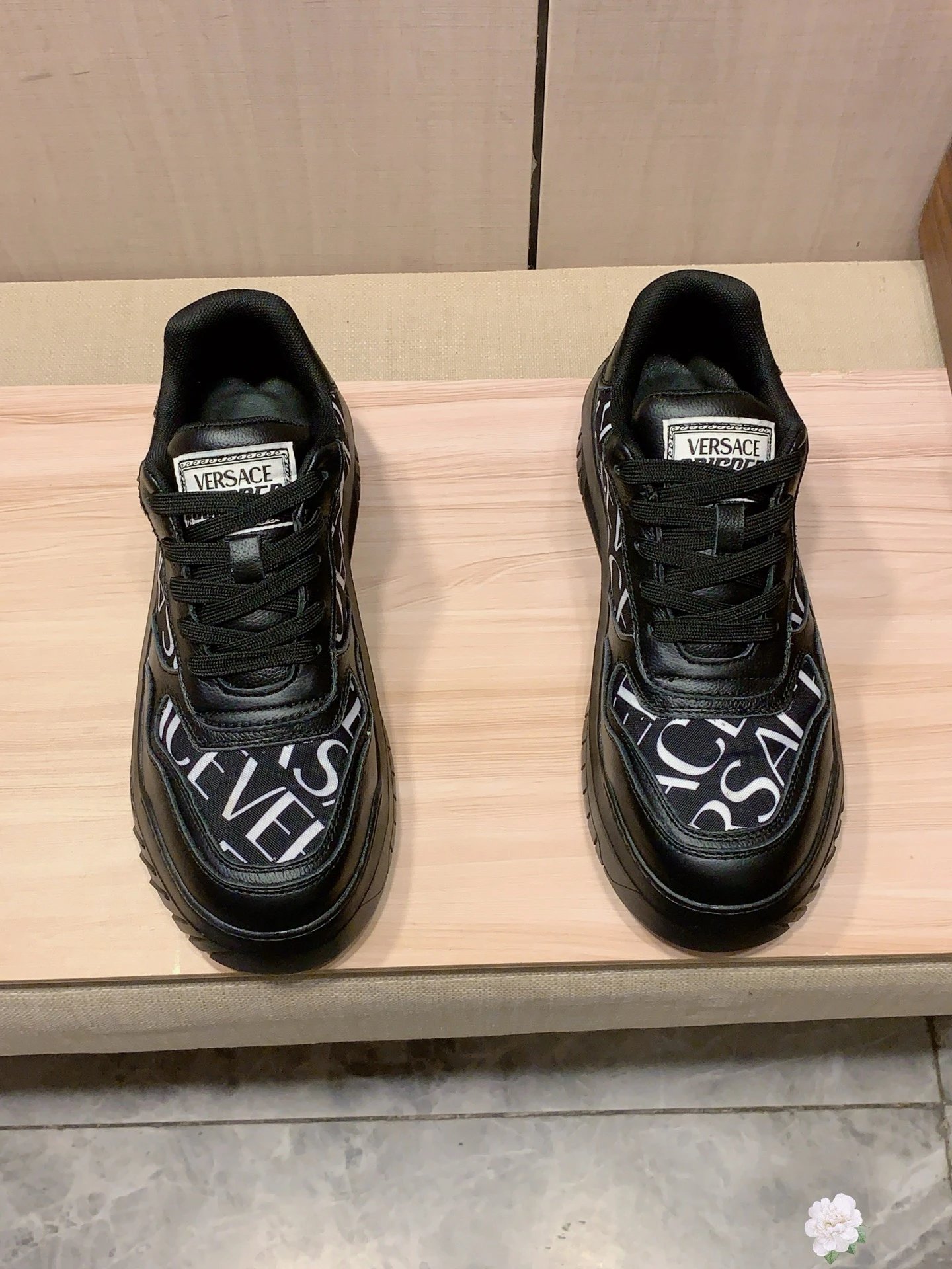 Chunky Leather Sneakers Ebony Black - Gallery Image 4 - Detailed View