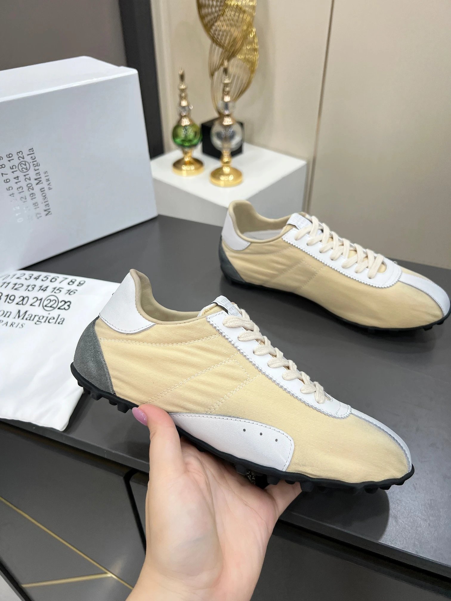Maison Margiela MM6 Sinters Beige Trainers - Gallery Image 2 - Detailed View