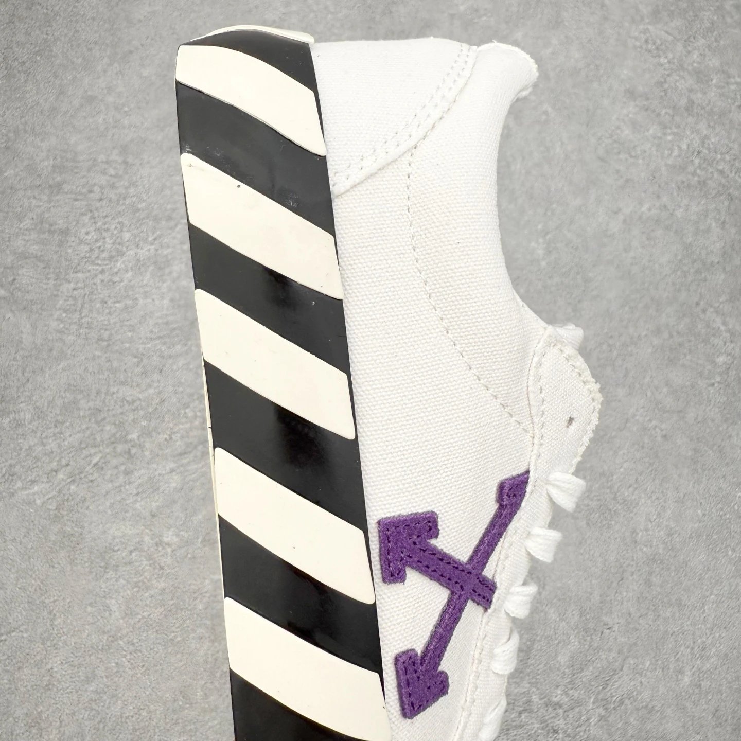 Low Top Canvas Skate Sneakers Anti-Slip Durable Ivory Purple - Gallery Image 6 - Detailed View