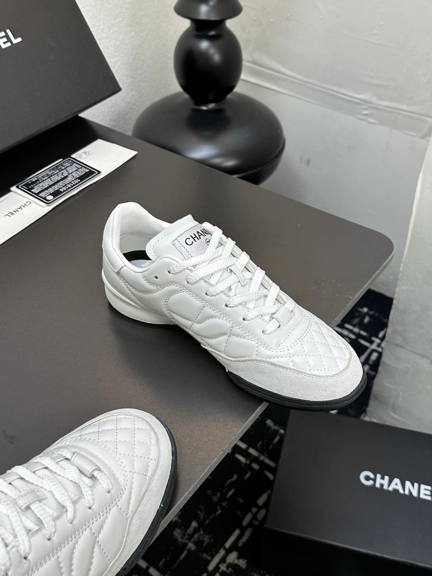 Chanel Quilted Sneakers White - Gallery Image 5 - Detailed View