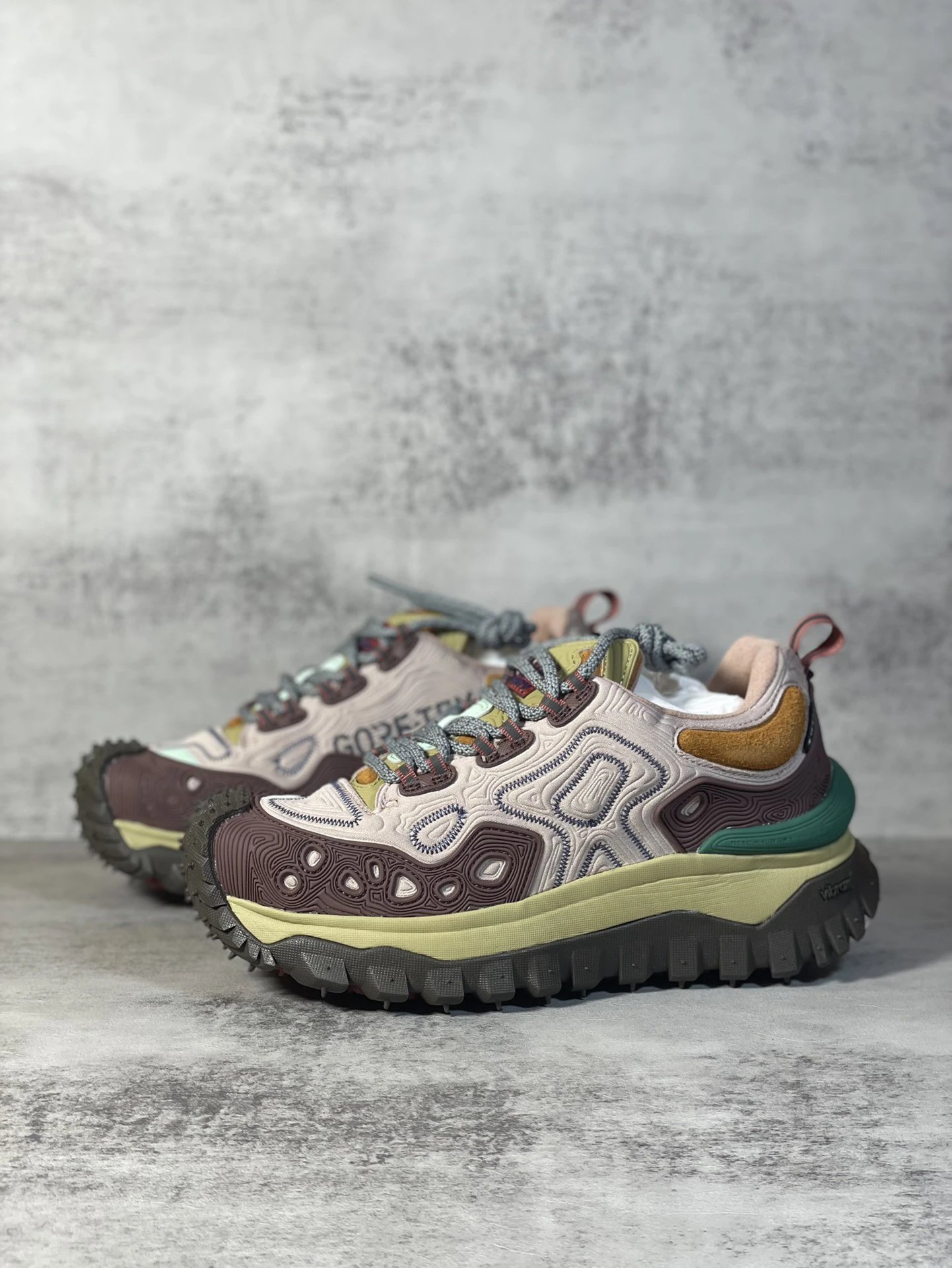 Moncler Trailgrip GTX Hiking Shoes Brown Pink - Gallery Image 3 - Detailed View