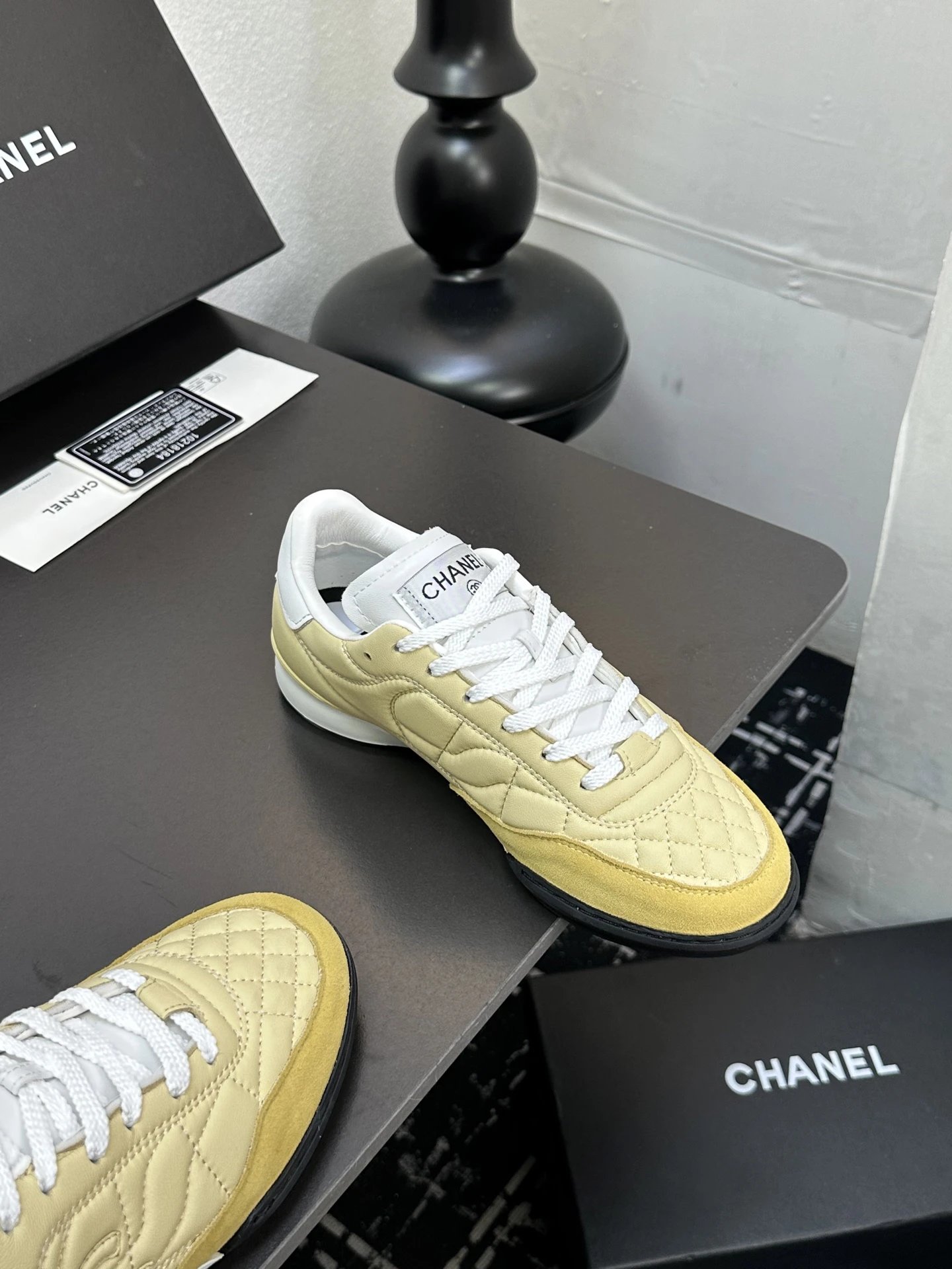 Chanel Quilted Baseball Shoes Yellow - Gallery Image 5 - Detailed View
