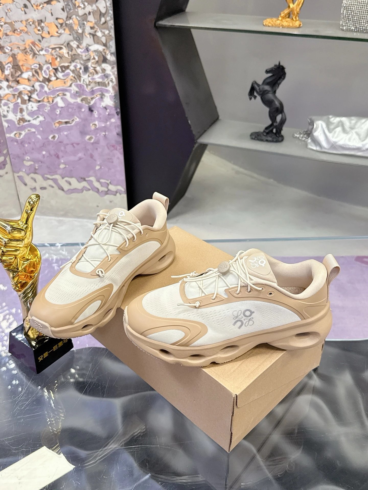 Loewe x On 3.0 Cloudventure Sneakers White Brown - Gallery Image 4 - Detailed View