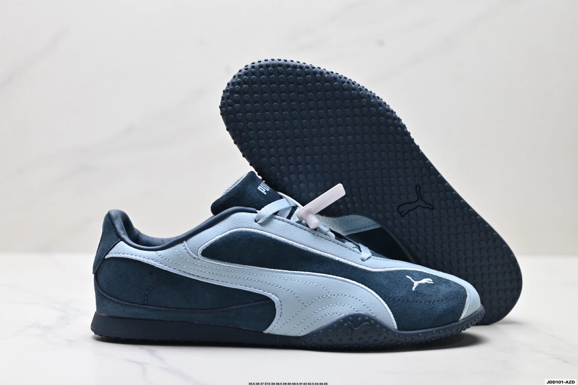 PUMA Bella V2 Leather Sneakers Blue - Gallery Image 5 - Detailed View
