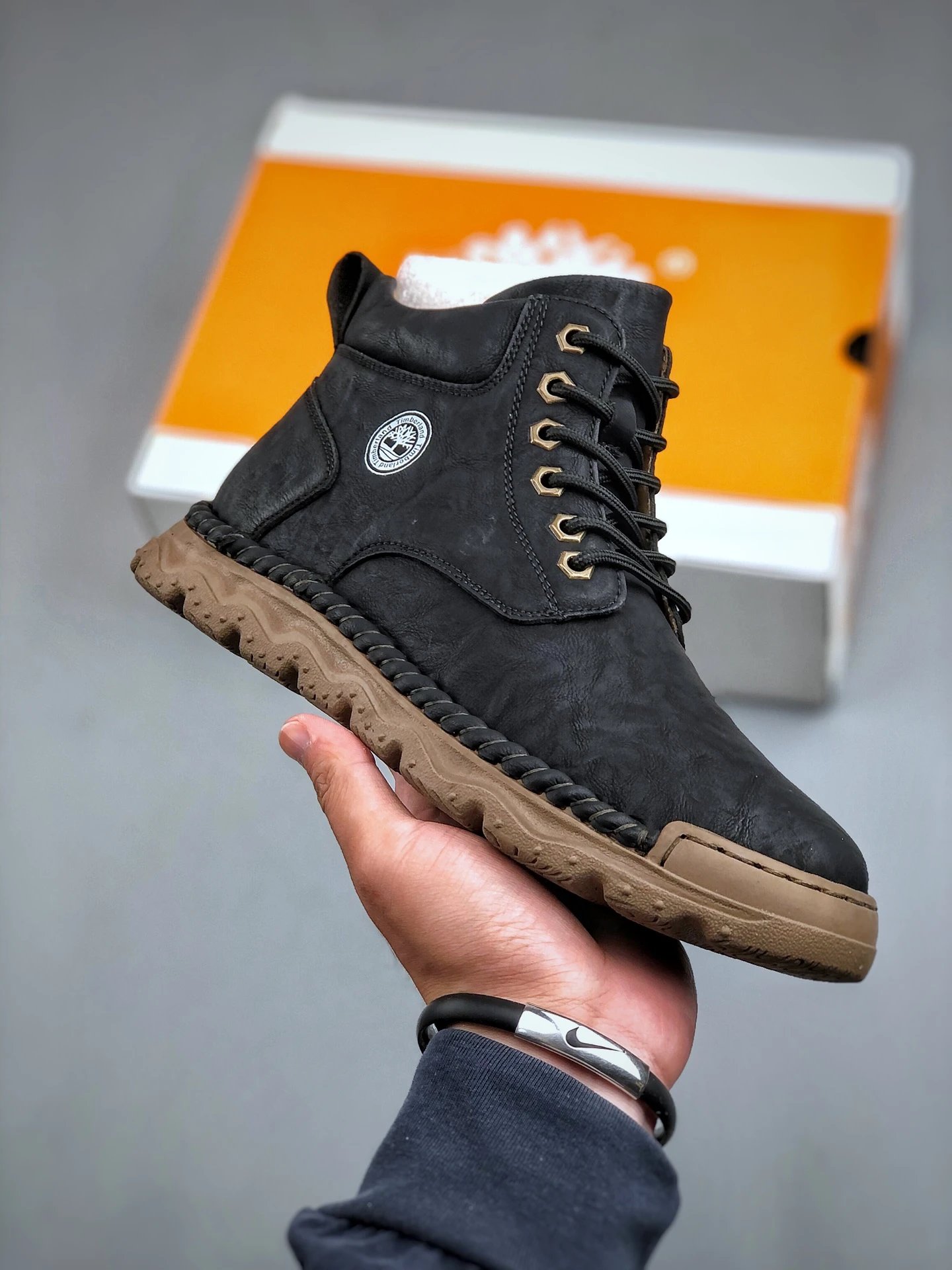 Vintage Leather Work Boots Chestnut Brown - Timberland - Cnfans - $65.16