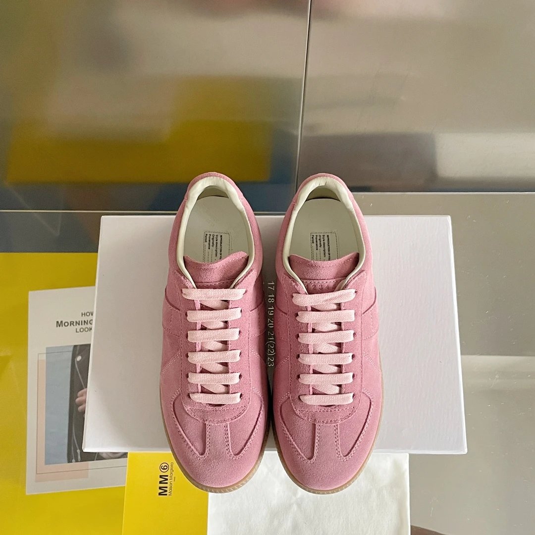 Maison Margiela MM6 German Trainers Pink - Gallery Image 7 - Detailed View
