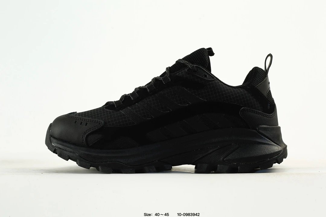 Trail Hiking Sneakers Vibram Sole Jet Black - Gallery Image 3 - Detailed View