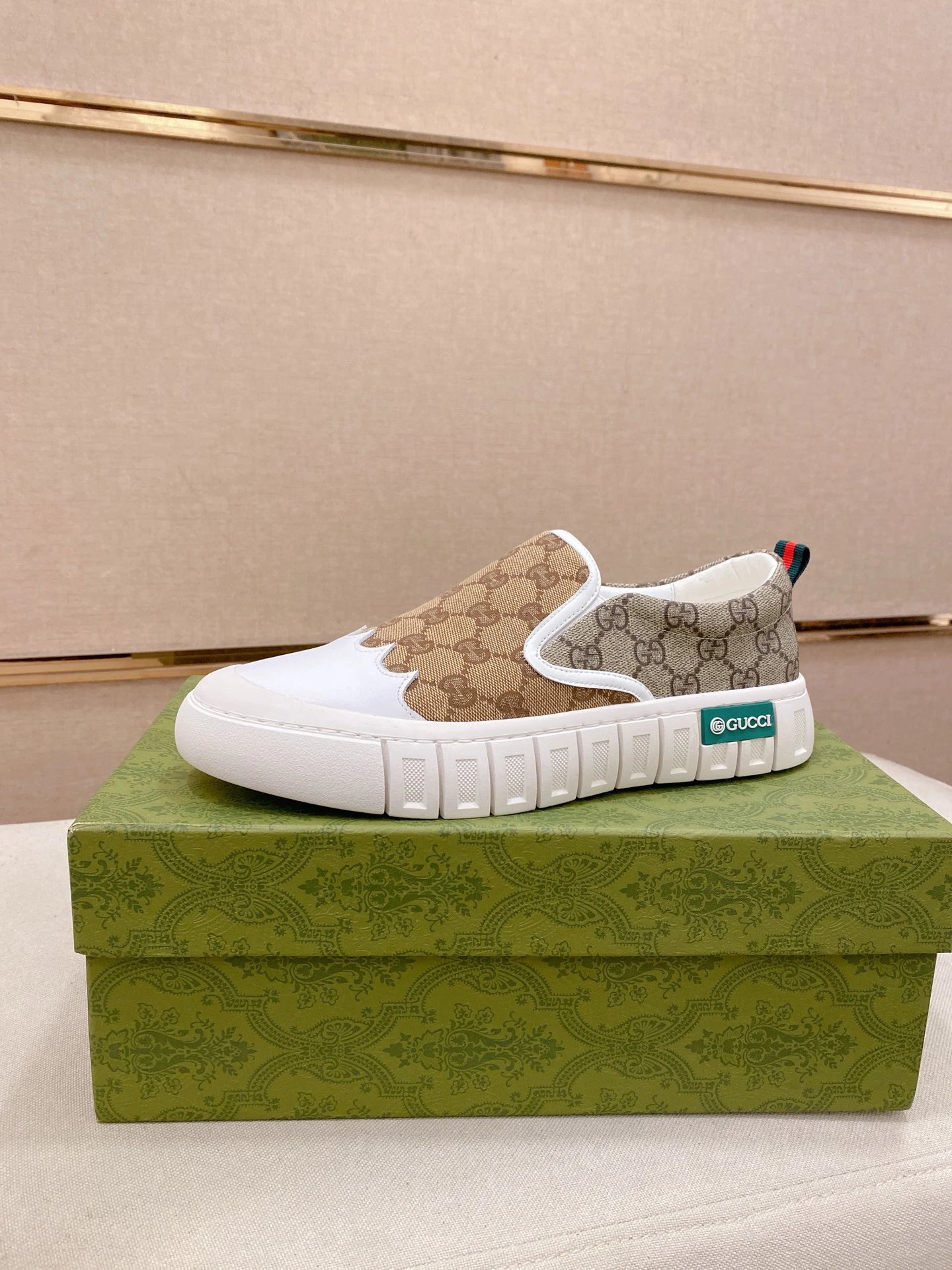 Gucci Slip-On Sneakers Brown - Gallery Image 1 - Detailed View