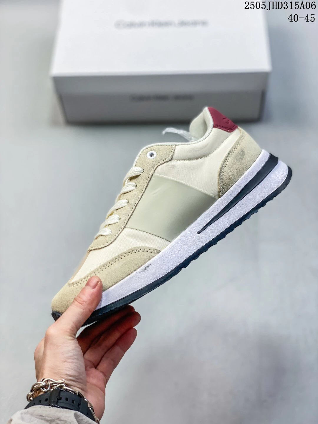 Retro Runner Sneakers Suede Mesh Breathable Ivory - Gallery Image 3 - Detailed View