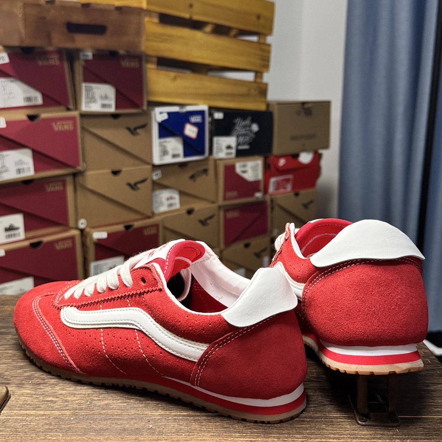 Retro Suede LowPro Sneakers Crimson Red - Gallery Image 3 - Detailed View