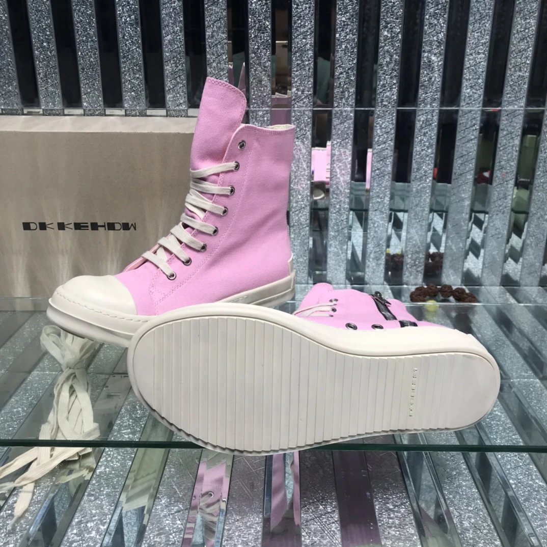 Rick Owens Casual High-top Sneakers Pink - Gallery Image 8 - Detailed View