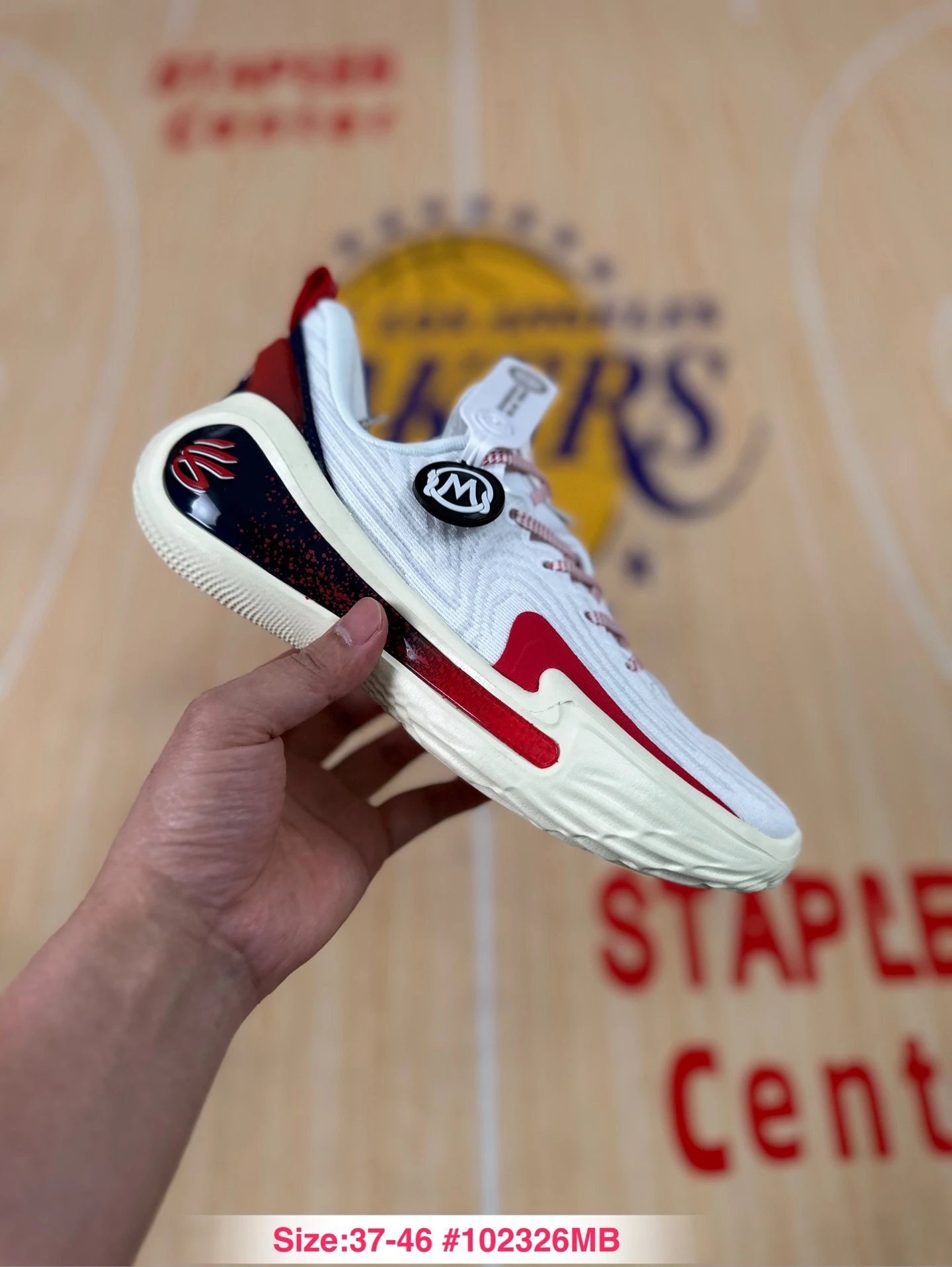 Curry 12 Mesh Basketball Sneakers Ivory Crimson - Gallery Image 5 - Detailed View