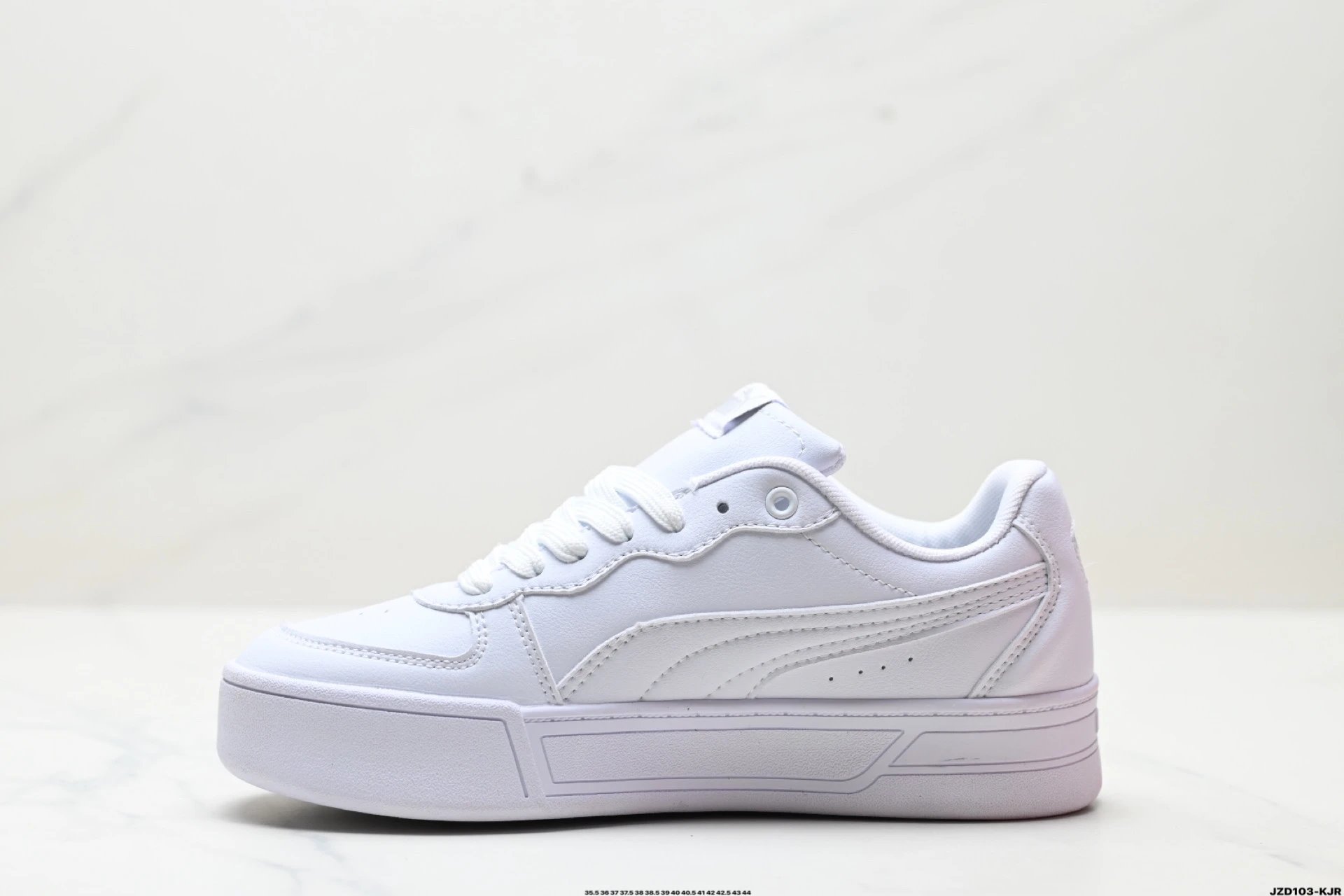 PUMA Skye Leather Sneakers White - Gallery Image 3 - Detailed View