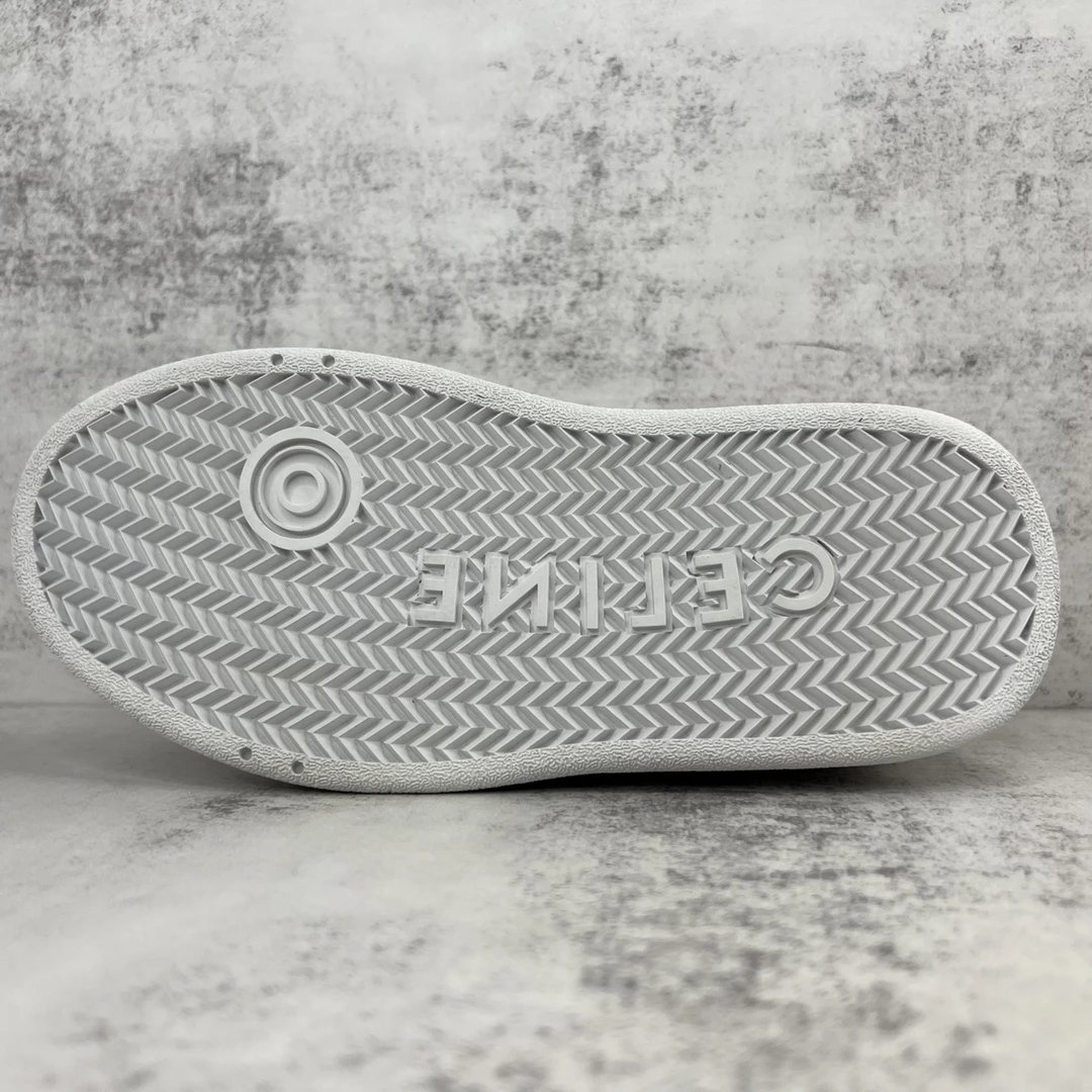 Platform Leather Sneakers Retro Chunky Sole in White Gold - Gallery Image 8 - Detailed View