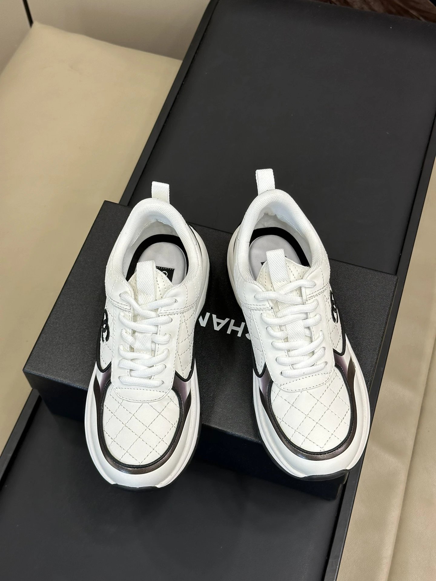 Chanel SS25 Sneakers White - Gallery Image 2 - Detailed View