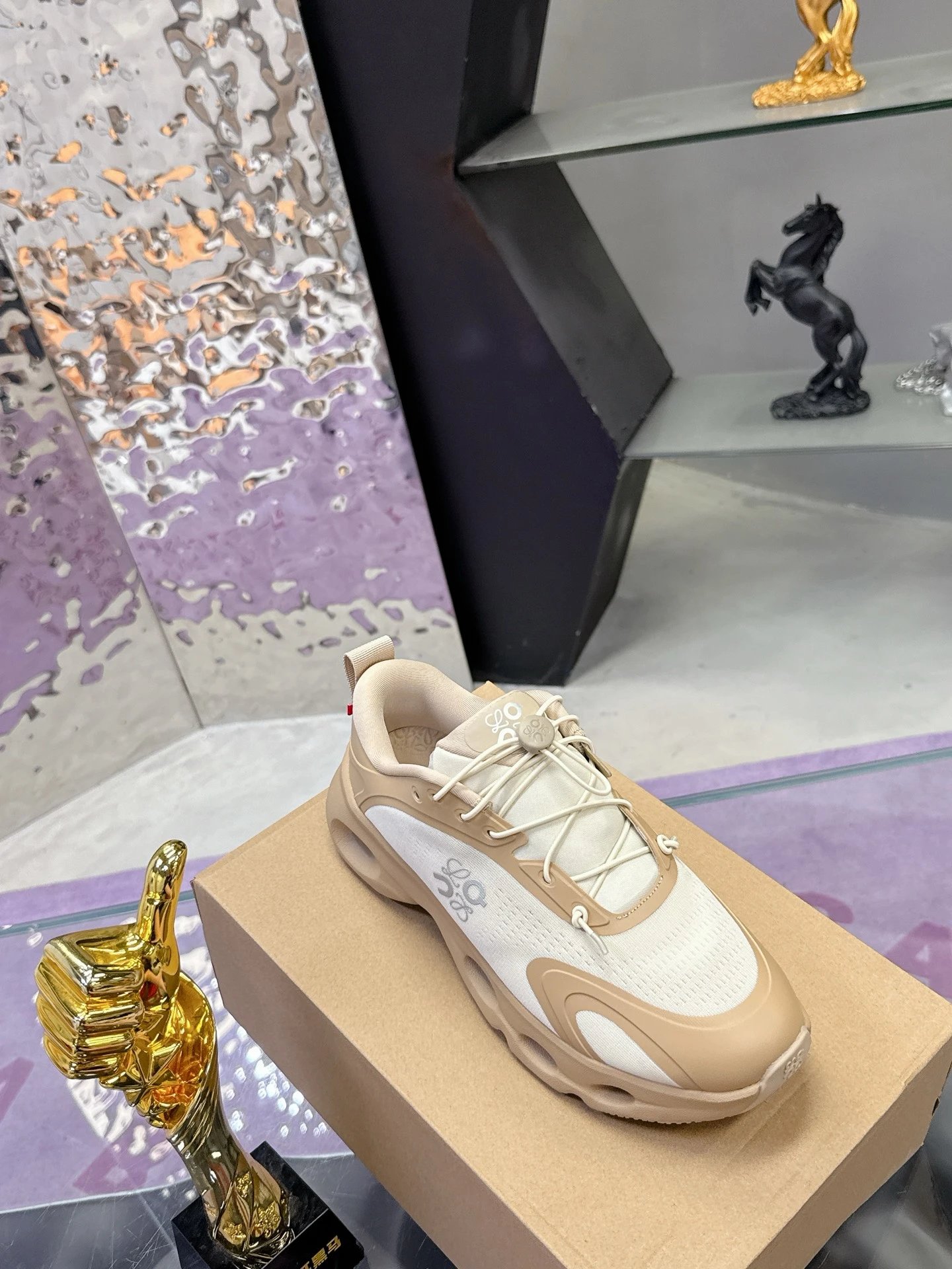 Loewe x On 3.0 Cloudventure Sneakers White Brown - Gallery Image 6 - Detailed View