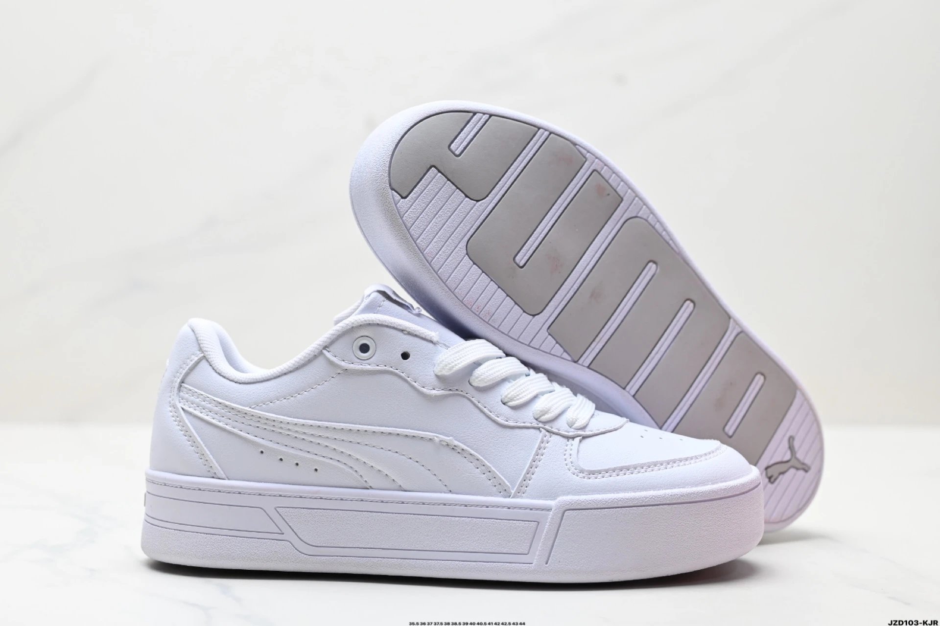 PUMA Skye Leather Sneakers White - Gallery Image 5 - Detailed View