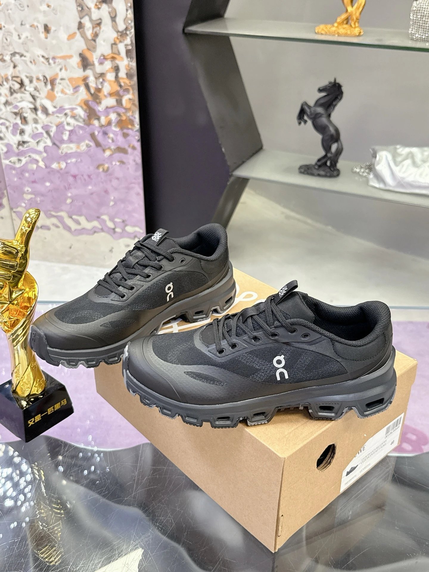 Loewe x On Running 3.0 Cloudtilt Sneakers Black White - Gallery Image 3 - Detailed View