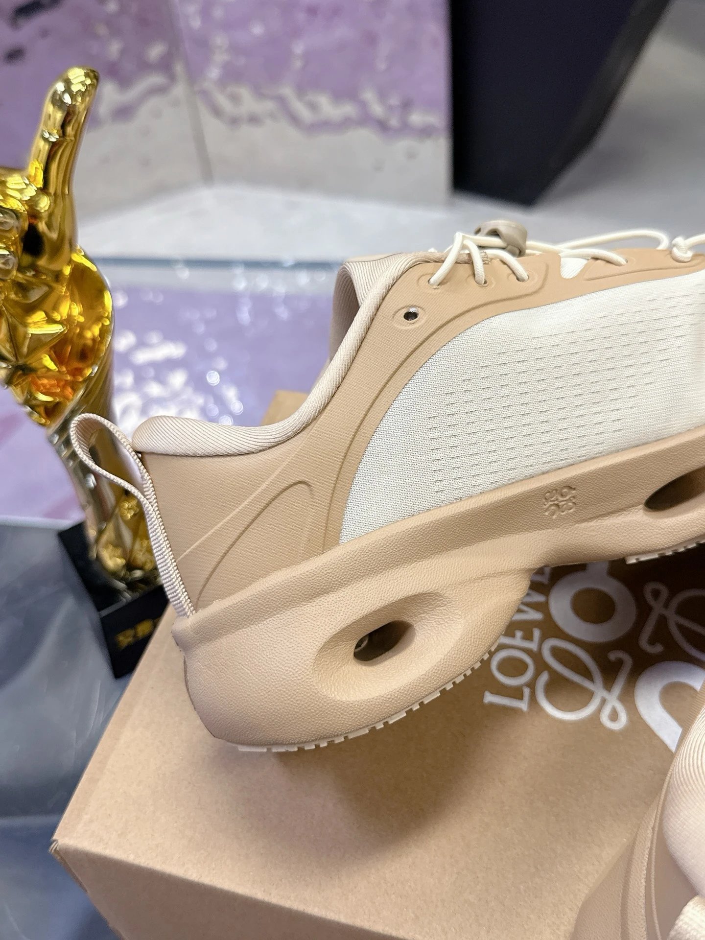 Loewe x On 3.0 Cloudventure Sneakers White Brown - Gallery Image 9 - Detailed View