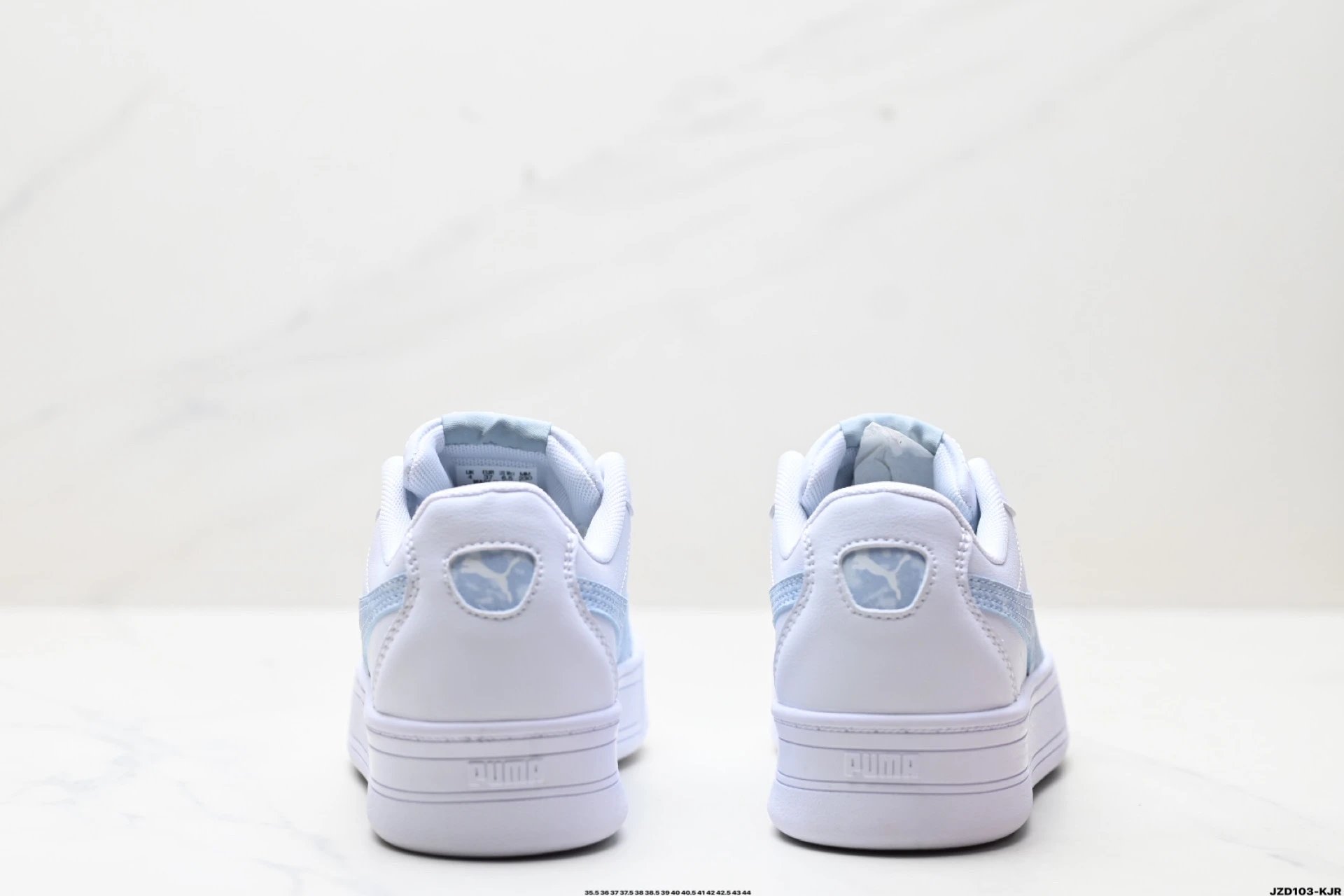 Puma Skye Leather Sneakers White Grey - Gallery Image 6 - Detailed View