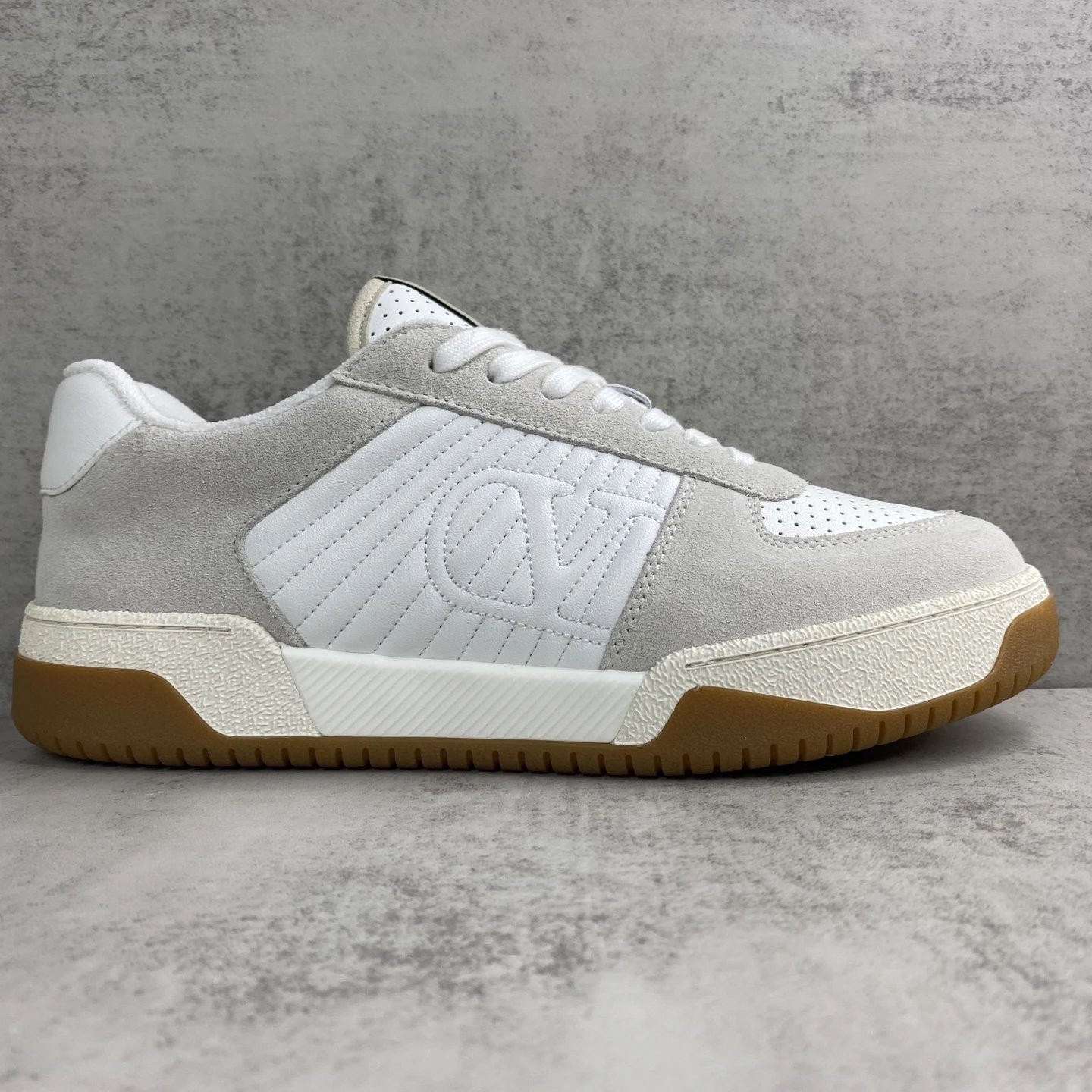 Joie de Jouer Leather Sneakers Ivory White - Gallery Image 6 - Detailed View